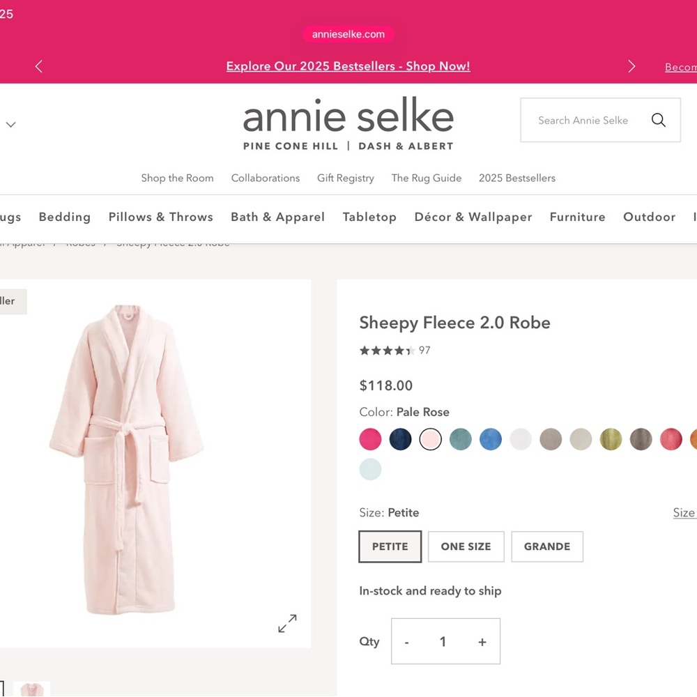 Pine Cone Hill Soft Pink Robe - Picture 5 of 6
